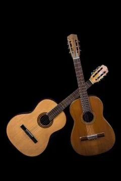 Two Spanish guitars Stock Photos