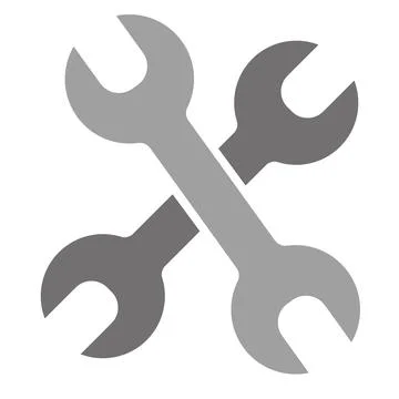 Two spanner, wrench  icon. Vector. Illustrazione stock