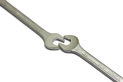 Two spanners composing a diagonal. Stock Photos