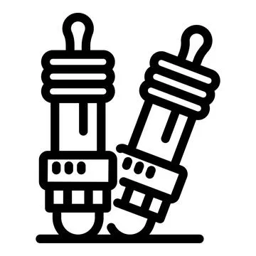 Two spark plugs generating electrical spark for internal combustion engine Stock Illustration