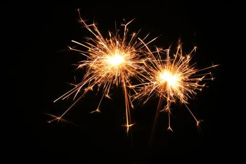 Two sparklers Stock Photos