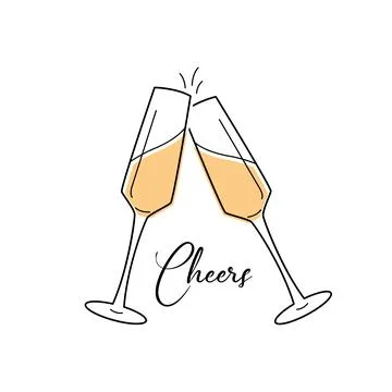 Two sparkling glasses of champagne Stock Illustration