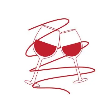 Two sparkling glasses of wine vector Stock Illustration