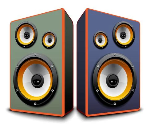 Two speakers isolated on white background Stock Illustration