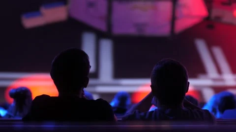 Two spectators sit waiting for the fight. Stock Footage