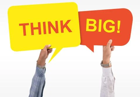 Two speech Bubble about thinking Big Stock Photos