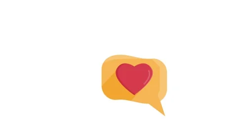 Two speech bubbles adorned with hearts, symbolizing love and communication. Stock Footage 332479855