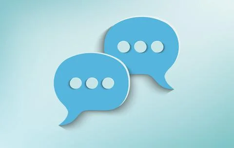 Two speech bubbles on celestial background. Concept of online customer service Stock Illustration