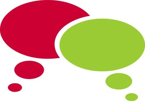Two speech bubbles, communication, logo, icon Stock Illustration