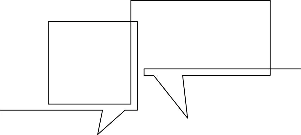 Two speech bubbles with different directions Vector Illustrazione stock