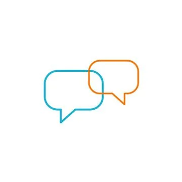 Two speech bubbles icon icon thin line for web and mobile, modern minimalistic Stock Illustration