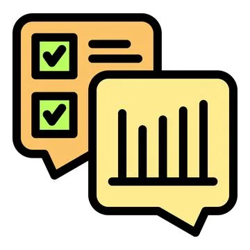 Two speech bubbles illustrating completed tasks with checkmarks and growing s Stock Illustration