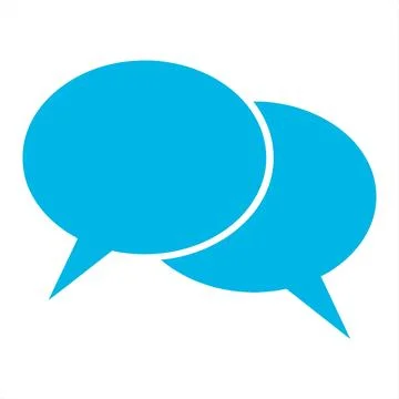 Two Speech Bubbles in Light Blue Minimalist Style Illustration Stock Illustration