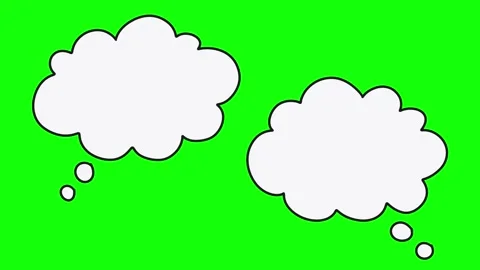 Two speech bubbles looped animation green screen Stock Footage 342406417
