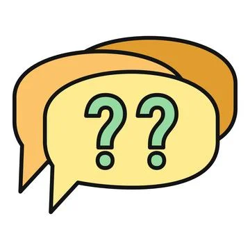 Two speech bubbles with multiple question marks Stock Illustration