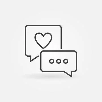 Two Speech Bubbles outline vector Conversation concept icon Stock Illustration