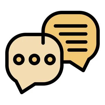 Two speech bubbles showing online communication and social media messaging Stock Illustration