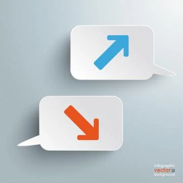 Two speech bubbles stagnation growth Stock Illustration