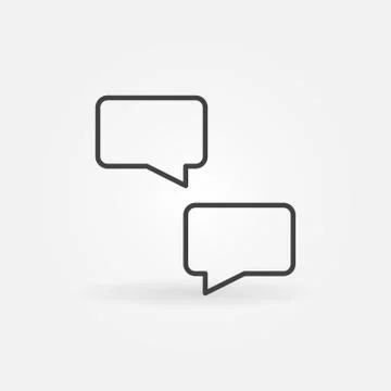 Two Speech Bubbles vector concept thin line icon Stock Illustration