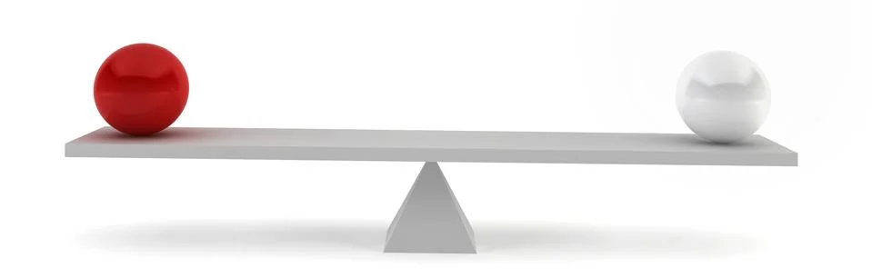 Two spheres in balance Stock Illustration