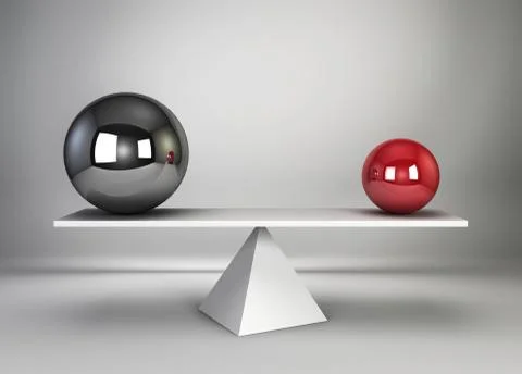 Two spheres in balance Stock Illustration