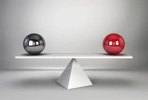 Two spheres in balance Stock Illustration