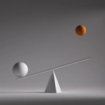 Two spheres in equilibrium Stock Illustration