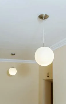 Two spherical ceiling lamp. Stock Photos