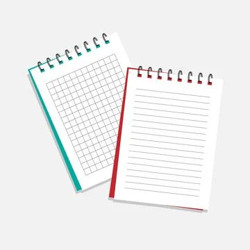 Two spiral notepad blue and red Stock Illustration
