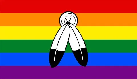 Two spirit pride Flag vector illustration. LGBT Native American Stock Illustration