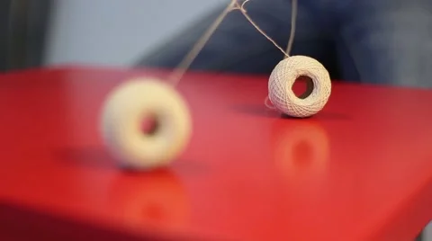 Two Spool of white thread Stock Footage 67864788