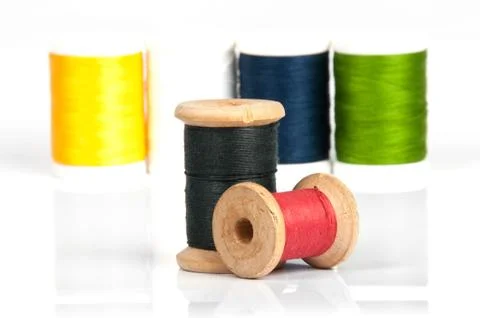 Two spools of thread Stock Photos