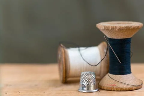 Two spools of thread Stock Photos