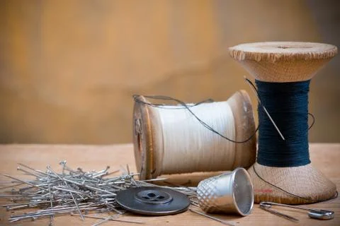 Two spools of thread Stock Photos