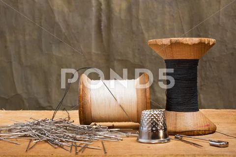 Two spools of thread Stock Photos