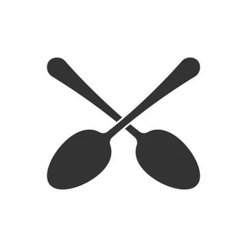 Two spoons icon vector illustration isolated on white background. Stock Illustration
