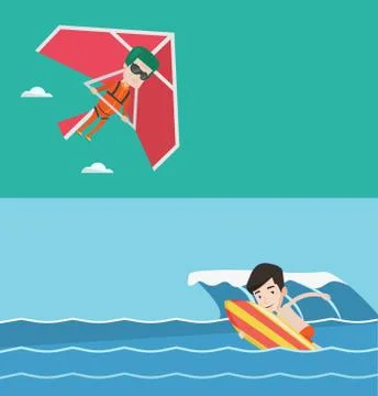 Two sport banners with space for text Stock Illustration