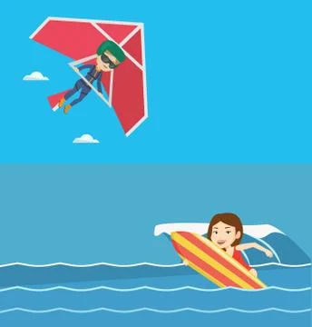 Two sport banners with space for text Stockillustratie