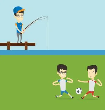 Two sport banners with space for text. Stock Illustration