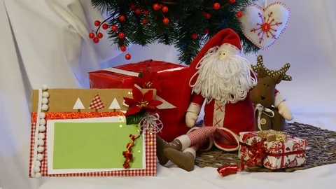 Two Spotted Boxes With Photo Frames Are Taken Away From a Group of Hand Made Stock Footage 72548898