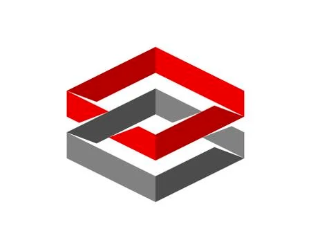 Two square combination form a infinity symbol 스톡 일러스트