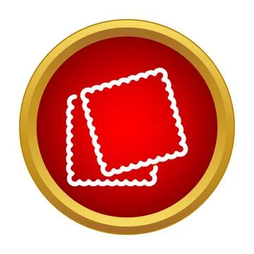 Two square crackers with wavy edges icon Stock Illustration