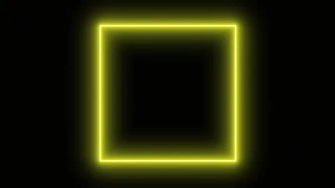 Two square frames. Geometrical shapes with fantastic yellow glowing Stock Footage 259659210