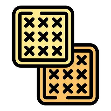 Two square waffles overlapping creating a pattern of squares Stock Illustration