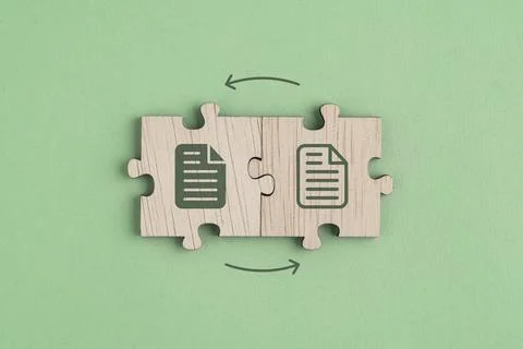 Two squares with folder icons change. data or information storage. new file.. Stock Photos
