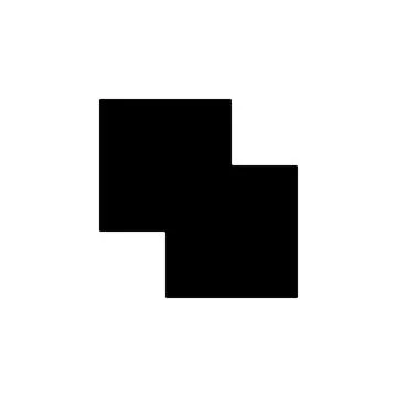 Two squares of intersecting icon. Element of minimalistic icon for mobile Stock Illustration