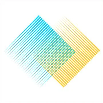 Two squares with transition Abstract simple logo for app or business Stock Illustration