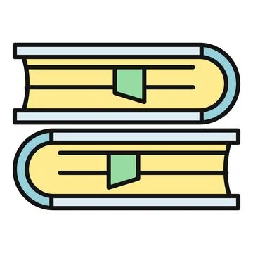 Two stacked books representing learning and education icon Stock Illustration