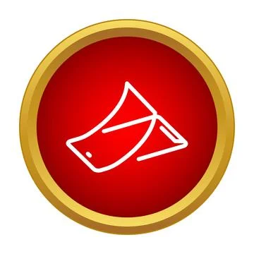 Two stacked paper sheets icon red button Illustrazione stock