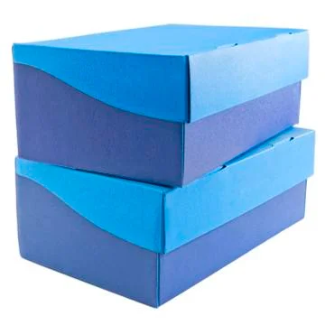 Two stacked shoe boxes Stock Photos